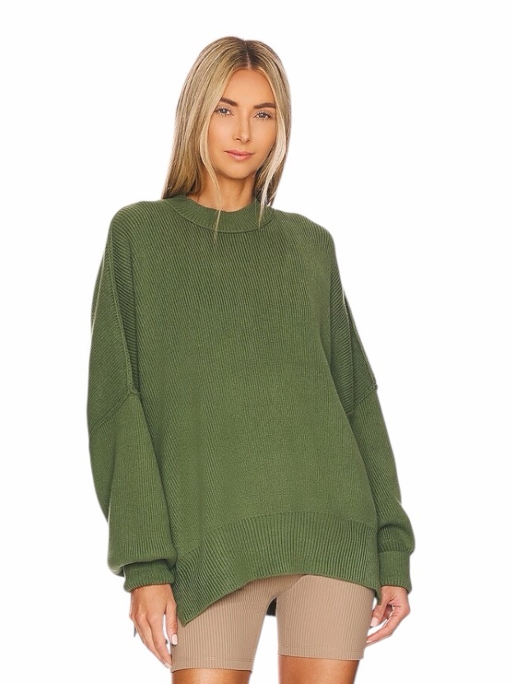 Free People Easy Street Oversized Tunic Sweater in Sea Garden Green